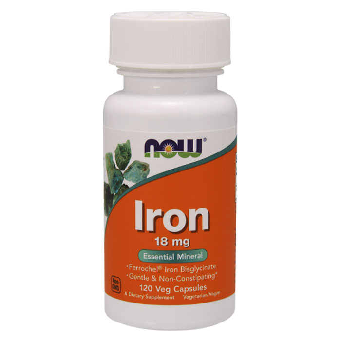 NOW Iron 18 мг Ferrochel® 120 капс