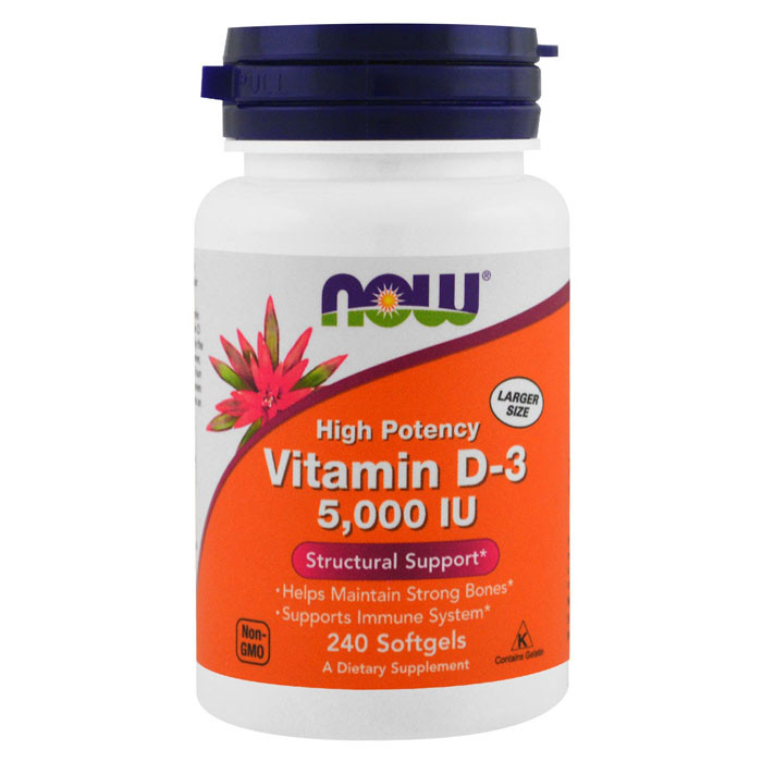 NOW Vitamin D-3 5000 IU 240 гель-капс