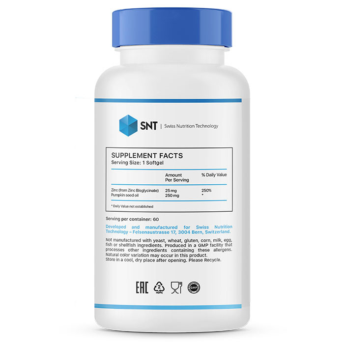 SNT Zinc Chelate 25 мг 60 гель-капс