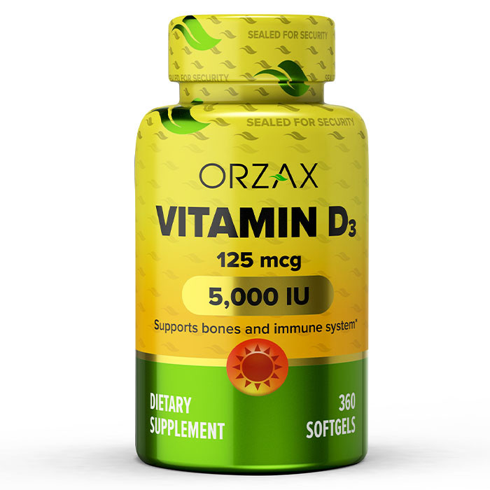 Orzax Vitamin D3 5000 360 гель-капс