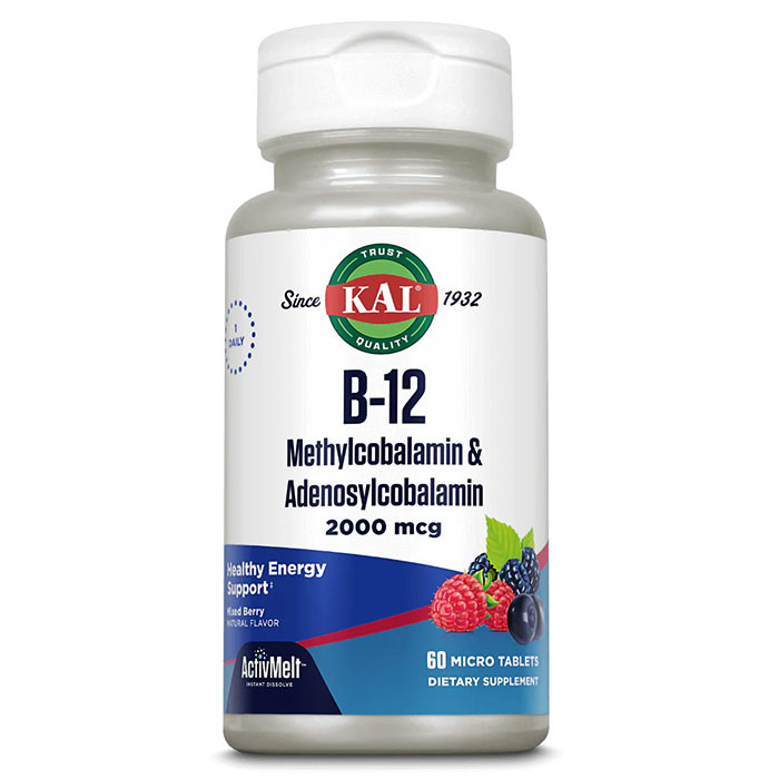 KAL B-12 Methylcobalamin & Adenosylcobalamin 2000 мкг 60 паст