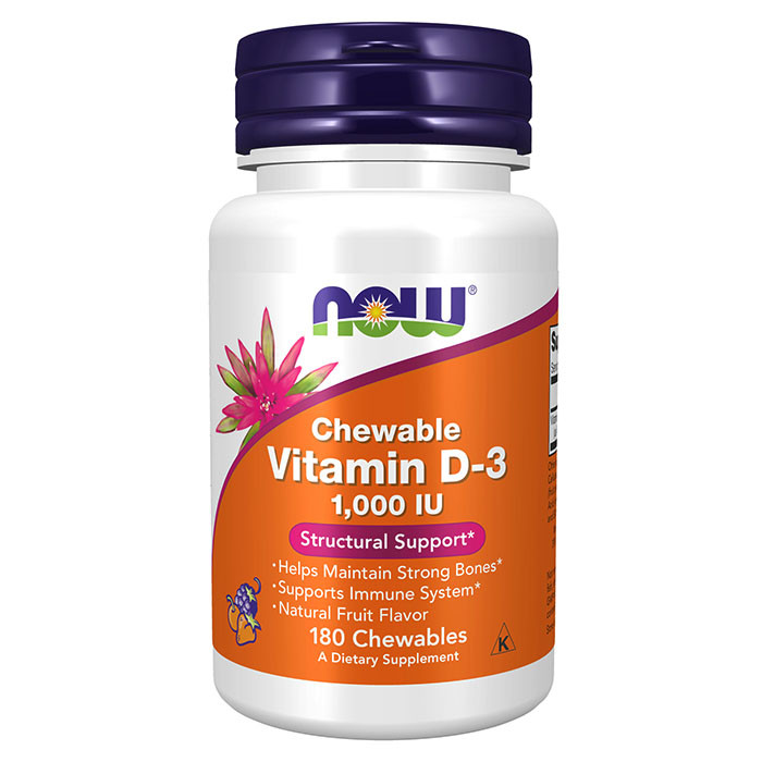 NOW Vitamin D-3 Chewable 1000 IU 180 паст