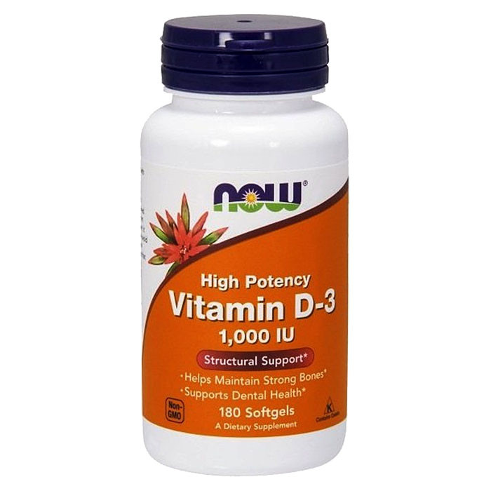 NOW Vitamin D-3 1000 IU (180 гель-капс)