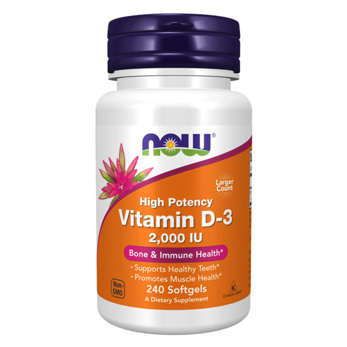 NOW Vitamin D-3 2000 IU 240 гель-капс