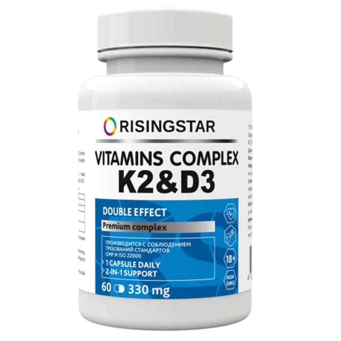 RisingStar Vitamins Complex K2&D3 60 гель-капс