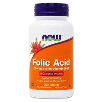NOW Folic Acid 800 мкг with Vit. B-12 250 таб