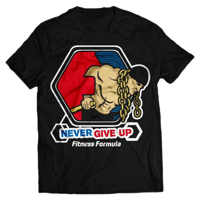 Футболка Fitness Formula "Never Give Up" чёрная