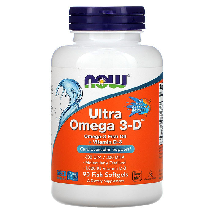 NOW Ultra Omega 3-D + Vit.D3 90 гель-капс